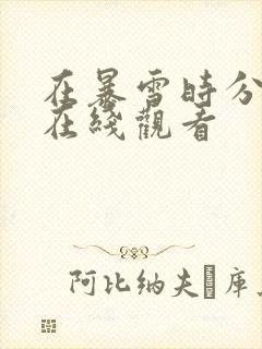 在暴雪时分全集在线观看