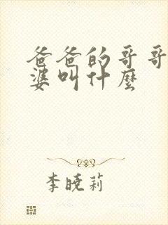 爸爸的哥哥的老婆叫什么