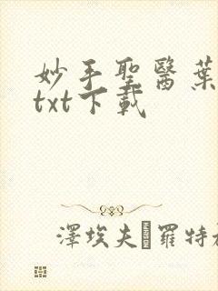 妙手圣医叶皓轩txt下载