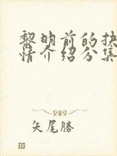 黎明前的抉择剧情介绍分集