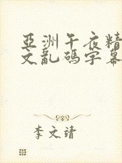 亚洲午夜精品中文乱码字幕