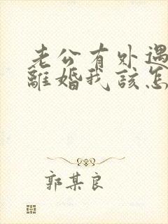 老公有外遇提出离婚我该怎么办