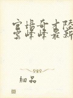 官场奇才陆羽刘云峰峰最新搜读封面