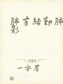 肺有结节肺部阴影