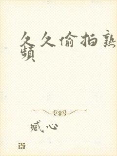 久久偷拍熟女视频