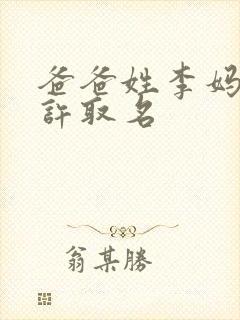 爸爸姓李妈妈姓许取名