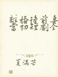 离婚后前妻悔不当初短剧全集完整版