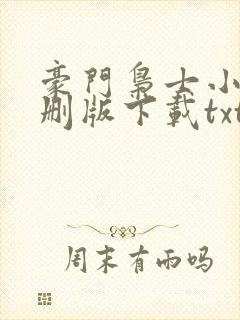 豪门枭士小说未删版下载txt