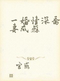 一婚情深乔少宠妻成瘾