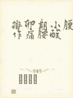 排卵期小腹隐隐作痛腰酸