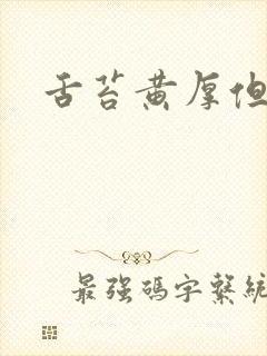 舌苔黄厚但不腻