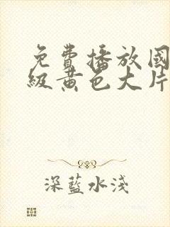 免费播放国产一级黄色大片