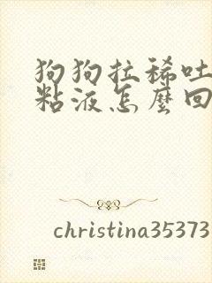 狗狗拉稀吐黄沫粘液怎么回事