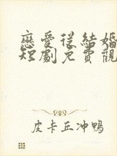 恋爱从结婚开始短剧免费观看全集