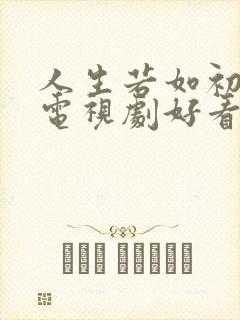 人生若如初相见电视剧好看吗