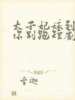 太子妃嫁到总裁你别跑短剧