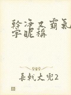 干净又霸气的二字昵称