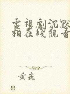 电视剧沉默的真相在线观看免费完整版封面