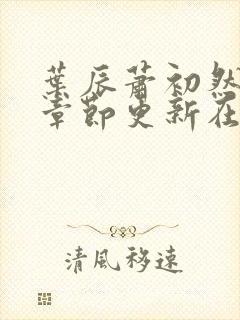 叶辰萧初然最新章节更新在线阅读