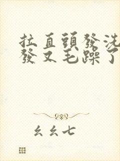 拉直头发洗了头发又毛躁了怎么办封面