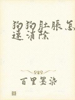 狗狗肚胀怎么快速消除