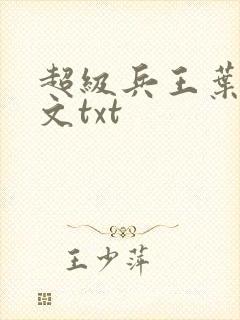 超级兵王叶谦全文txt