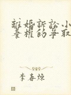 离婚诉讼小孩抚养权的争取