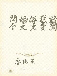 闪婚总裁请节制全文免费阅读封面