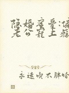 隐婚蜜爱:偏执老公宠上瘾小说