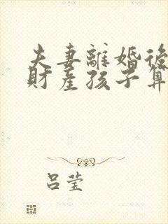 夫妻离婚后分割财产孩子算一份吗