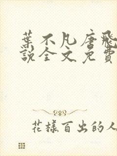 叶不凡唐飞雪小说全文免费阅读完整版