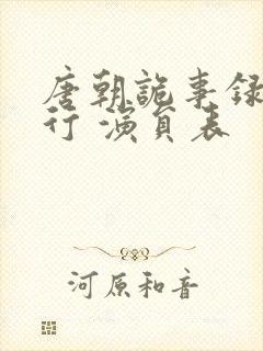 唐朝诡事录之西行 演员表