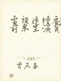 电视连续剧我的前半生演员表