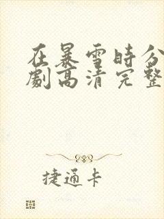 在暴雪时分电视剧高清完整版封面