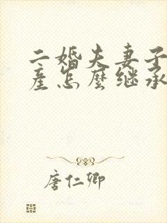 二婚夫妻子女遗产怎么继承