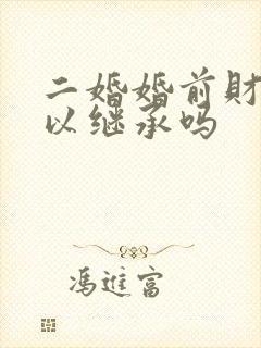 二婚婚前财产可以继承吗