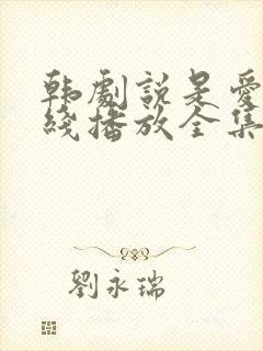 韩剧说是爱情在线播放全集免费观看