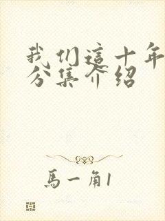 我们这十年剧情分集介绍