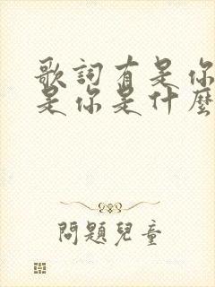 歌词有是你是你是你是什么歌