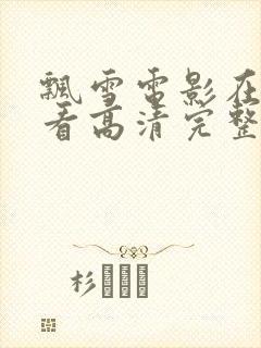 飘雪电影在线观看高清完整版免费封面