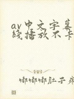 av中文字幕在线播放不卡
