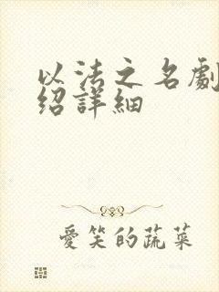 以法之名剧情介绍详细