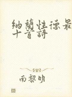 纳兰性德最出名十首诗