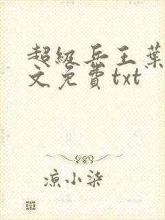 超级兵王叶谦全文免费txt