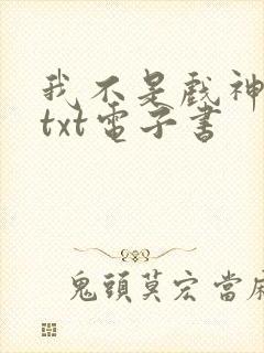 我不是戏神全本txt电子书封面