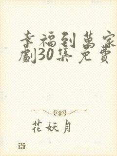 幸福到万家电视剧30集免费观看