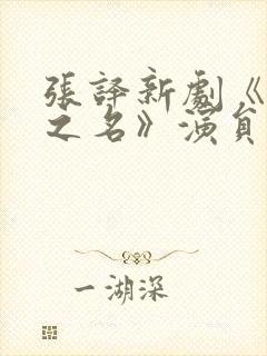 张译新剧《以法之名》演员表