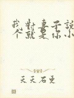 我对妻子说下一个就是你小说在线阅读