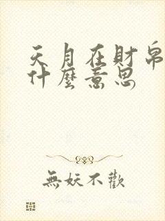 天月在财帛宫是什么意思