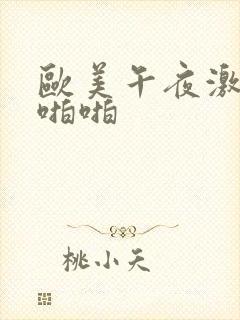 欧美午夜激情啪啪啪封面